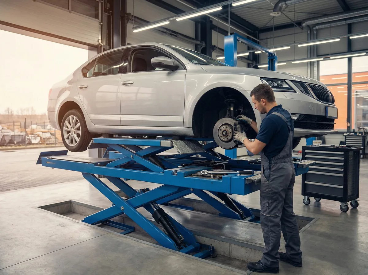 Reparatur eines Fahrzeugs in der Werkstatt